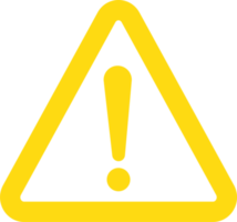 concepto de mensaje de advertencia representado por el icono de signo de exclamación. símbolo de exclamación en triángulo. png