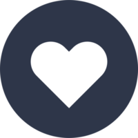 Heart icon in flat design style. Love signs illustration. png