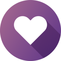 Heart icon in flat design style. Love signs illustration. png