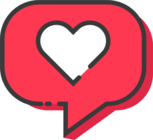 icône de coeur dans un style design plat. illustration de signes d'amour. png