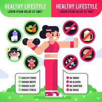 Healthy Life For New Year Resolution Infographic vector