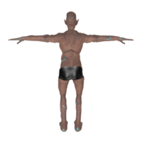 Rendu 3D de l'homme zombie png