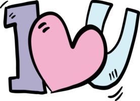 The drawing  love icon for valentine concept png