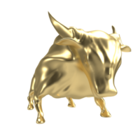 golden bull png image for business concept 3d rendering