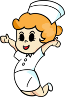 der krankenschwester-cartoon-stil für medizinisches oder gesundheitskonzept png