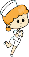 der krankenschwester-cartoon-stil für medizinisches oder gesundheitskonzept png
