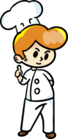 la conception de dessin de personnage de dessin animé de chef pour le concept de nourriture png