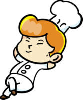 The chef cartoon character  drawing design for food concept png