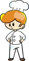 The chef cartoon character  drawing design for food concept png