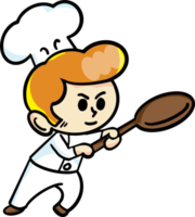 el diseño de dibujo del personaje de dibujos animados del chef para el concepto de comida png