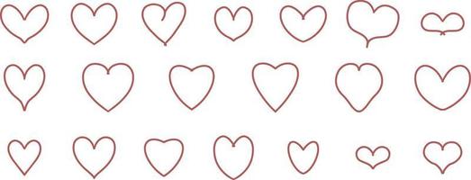 Simple Hand drawn heart shapes vectors. vector