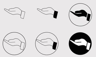 Hands collection line icon vector