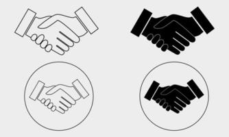 Hand shake icon set vector