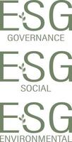 set of ESG lettering in simple font for ecology banner. Letter ESG environmental social and governance . Vector illustration