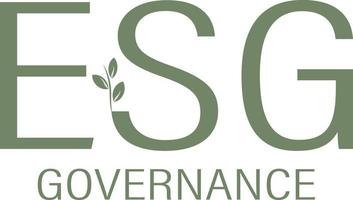ESG lettering in simple font for ecology banner. Letter ESG governance. Vector illustration