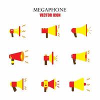 Megaphone icon set. Stock vector illustration.