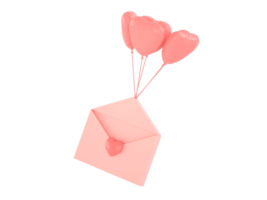 3d rendering of valentine's day cartoon elements png