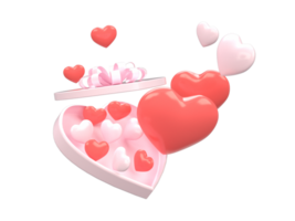 3d rendering of valentine's day cartoon elements png