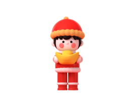 3D rendering Chinese New Year cartoon characters png