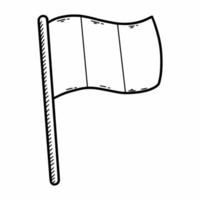 Flag with three stripes. State symbol of Italy, France. Vector doodle illustration.