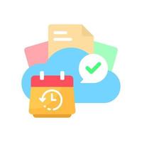 auto backup files to cloud storage periodically concept illustration flat design vector eps10. modern graphic element for landing page, empty state ui, infographic, icon