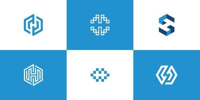 Initial H simple logo design minimalist vector