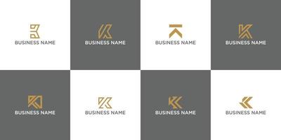 Letter K logo collection for company with gold unique idea Premium Vector