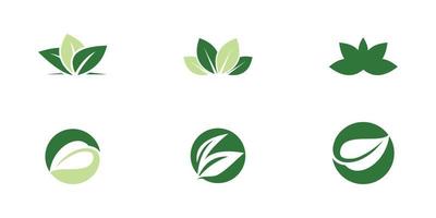 Green leaf logo icon design template vector