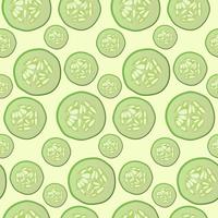 A pattern of cucumber slices with a seamless pattern. Suitable for textiles, fabric, kitchen wallpaper, wrapping paper, notepad, postcards. vector