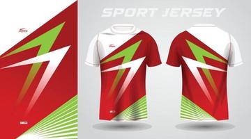 diseño de camiseta deportiva de camisa verde roja vector