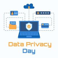 Illustration for data privacy day january 28. vector