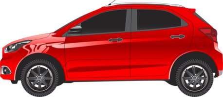 rotes auto isoliert transparent. Seitenansicht png