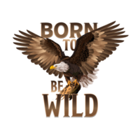 Eagle illustration, can be used for mascot, logo, tattoo, clothing and more. Born to be Wild. American bald eagle. png