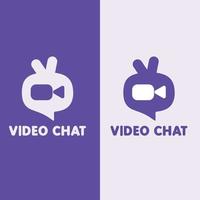 plantilla de logotipo de chat de video vector