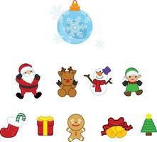 Collection of Christmas design elements and ornament vector