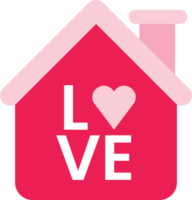 Valentijnsdag dag roze huis vlak icoon png