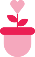 isolate valentine's day pink big heart flower flat icon png