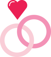 aislar el icono plano del anillo de bodas de tono rosa del día de san valentín png