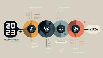 Infographic 2023 template for business. Modern  Timeline diagram calendar and 4 quarter topics, Can be used for vector infographics, flow charts, presentations, websites.