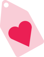 aislar el icono plano de la etiqueta de precio rosa del día de san valentín png