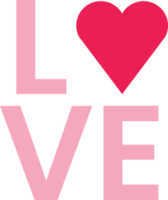 aislar artículos del día de san valentín icono plano de texto de amor rosa png