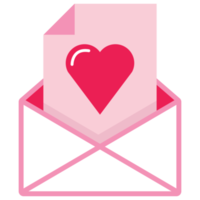 isolate valentine's day cute  pink love letter flat icon png