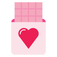 isoler l'icône plate de la barre de chocolat rose de la saint-valentin png