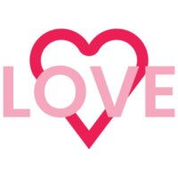 isolate valentine's day pink heart flat icon png