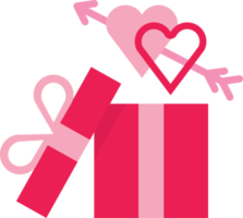 isolato San Valentino giorno rosa regalo scatola piatto icona png