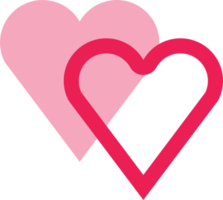 isolate valentine's day pink shade big hearts flat icon png