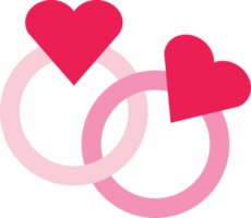 isolera hjärtans dag objekt rosa två ringar platt ikon png