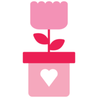 isolate valentine's day pink tulip flat icon png
