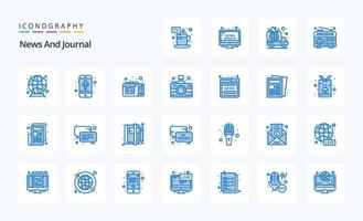 25 News Blue icon pack vector