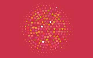 Light Red, Yellow vector cover with small and big stars.